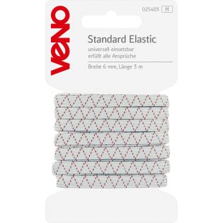 Veno - Standard Elastikband - 6mm - weiß - 3m