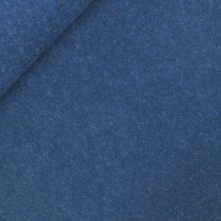 Schurwoll Fleece - uni - dunkelblau