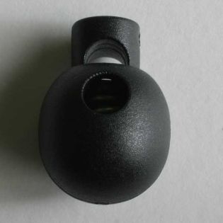 Kordelstopper - 18 mm - Kugel - schwarz