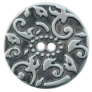 2-Loch-Knopf - 20 mm - Ornamente - silber