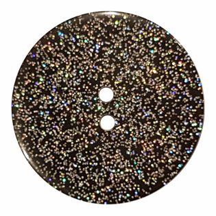 2-Loch-Knopf - 18 mm - Glitter - schwarz