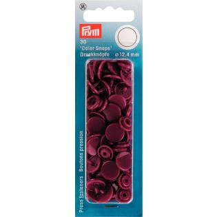 Prym Color Snaps Druckknöpfe 30 Stück rund 12,4mm - weinrot