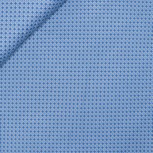 Baumwolle - kleine Kreise -  jeansblau - weiss - blau