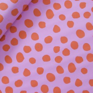 Baumwolle - beschichtet - große Punkte - pink - orange