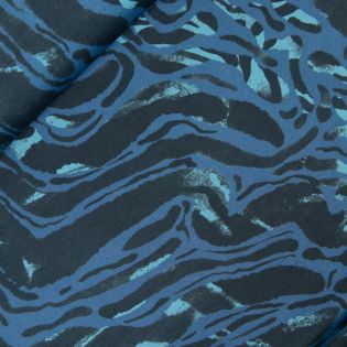 Sweatshirt - abstraktes Zebra - blau - schwarz