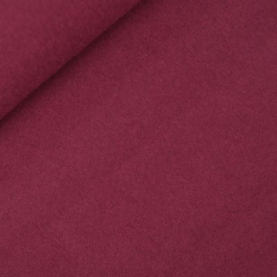 Schurwoll Fleece - uni - bordeaux