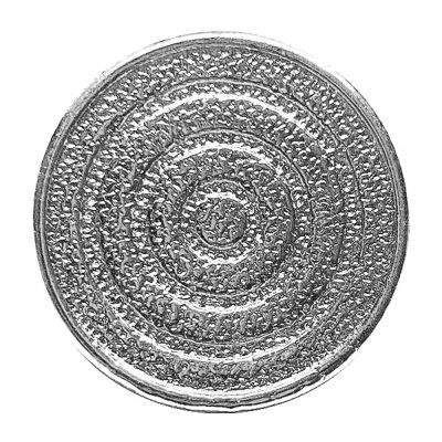 Ösenknopf - 23 mm - Kreise - silber